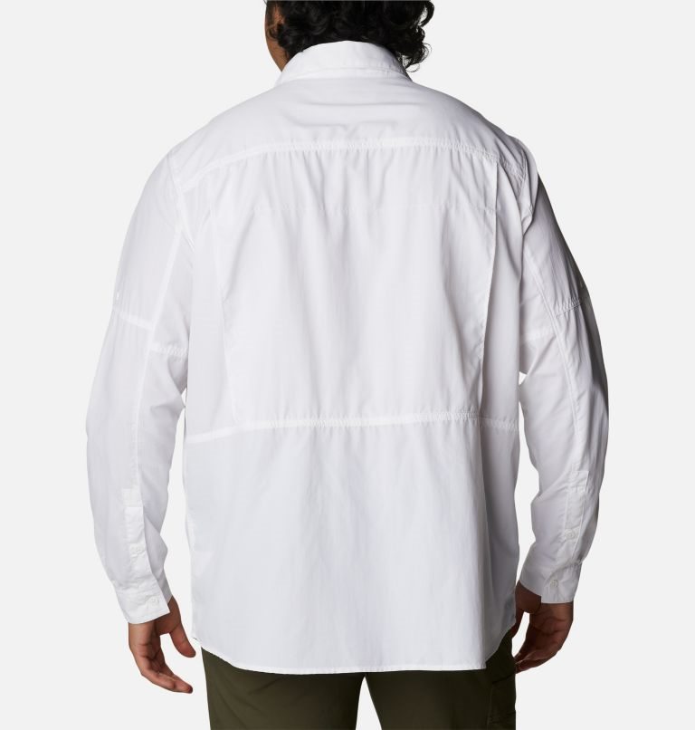 Men's Columbia Silver Ridge 2.0 Long Sleeve Shirts White | Plus Size CA-C0651